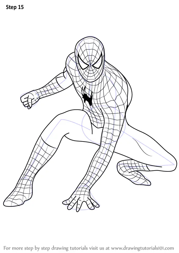 Step by Step How to Draw Spiderman