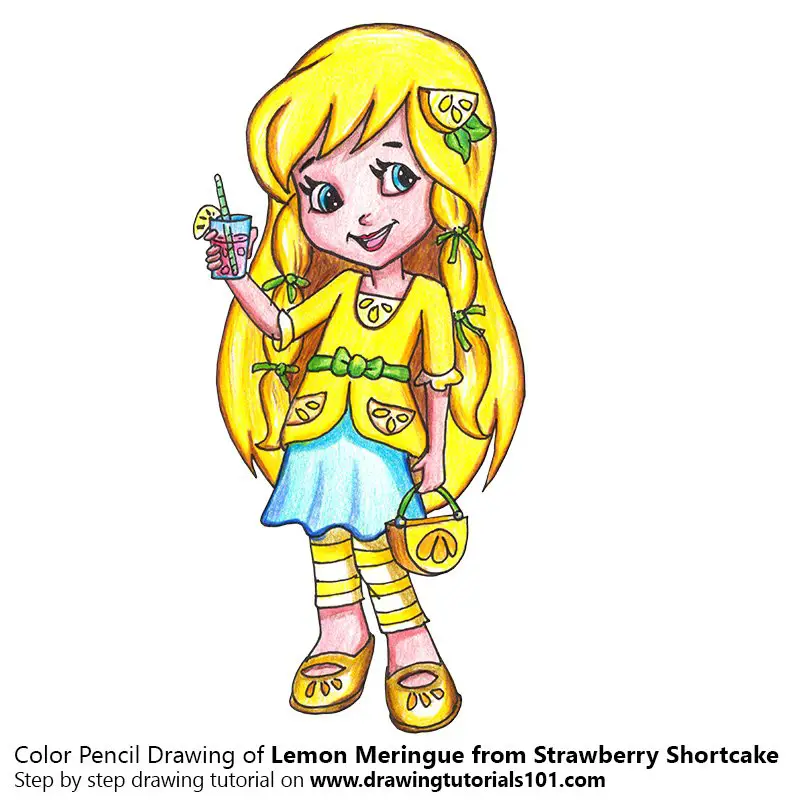 Lemon Meringue from Strawberry Shortcake Color Pencil Drawing