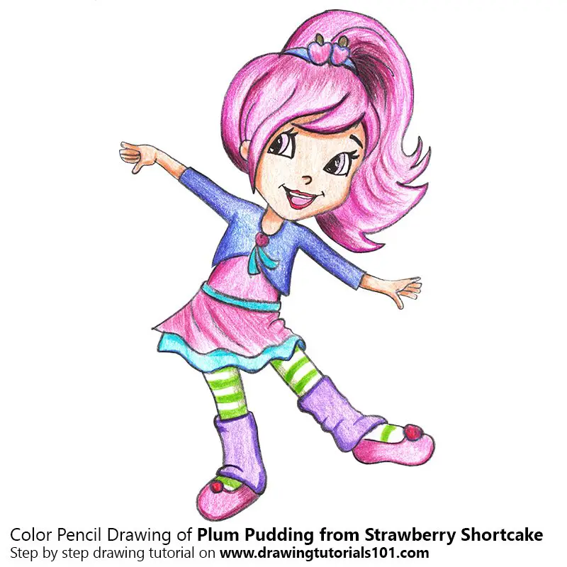 Plum Pudding Muffin from Strawberry Shortcake Color Pencil Drawing