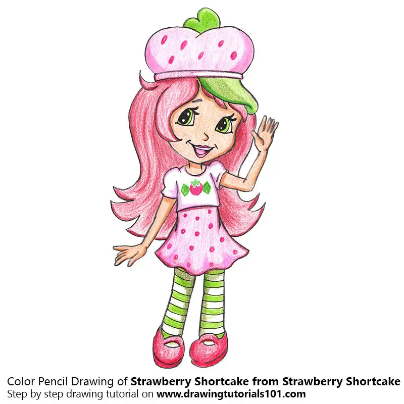 Strawberry Shortcake Color Pencil Drawing