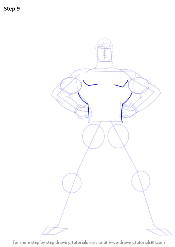 Learn How to Draw Superman (Superman) Step by Step : Drawing Tutorials