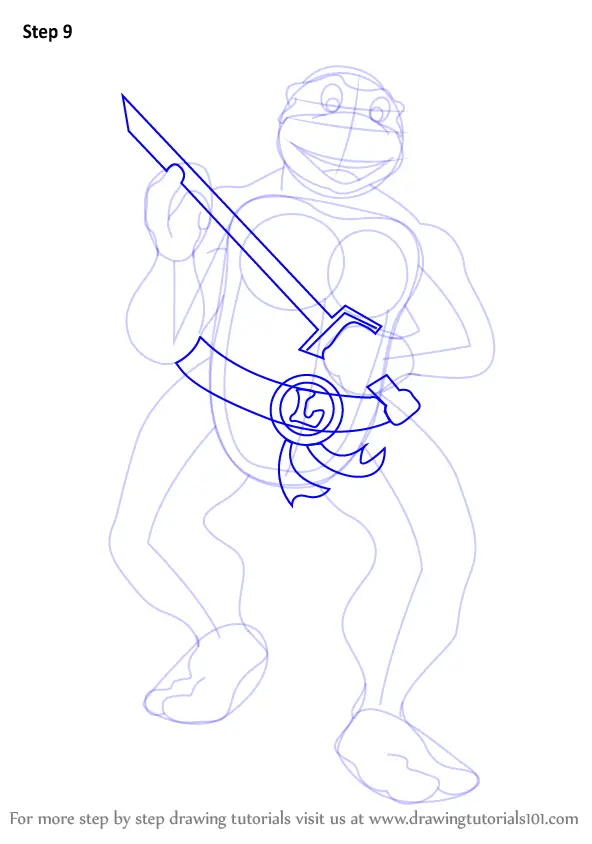 Learn How To Draw Leonardo From Teenage Mutant Ninja Turtles Teenage Mutant Ninja Turtles Step 1665