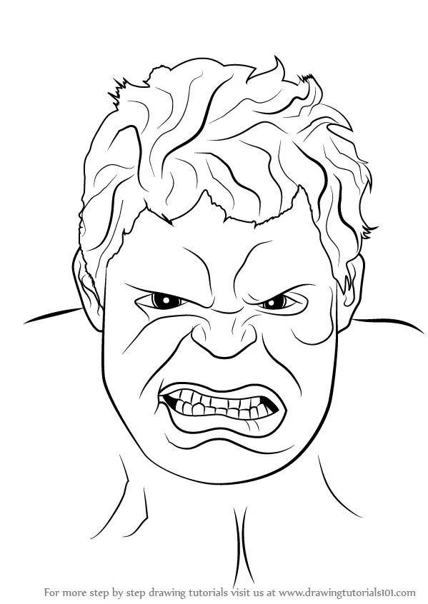 How to Draw The Hulk Face. 