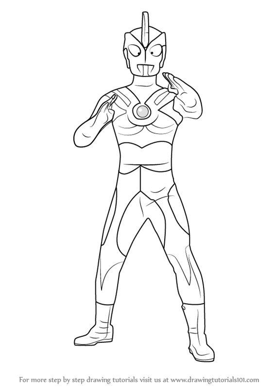 step by step how to draw ultraman ace drawingtutorials101com