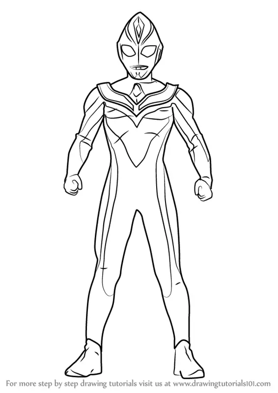 Learn How to Draw Ultraman Dyna (Ultraman) Step by Step : Drawing Tutorials
