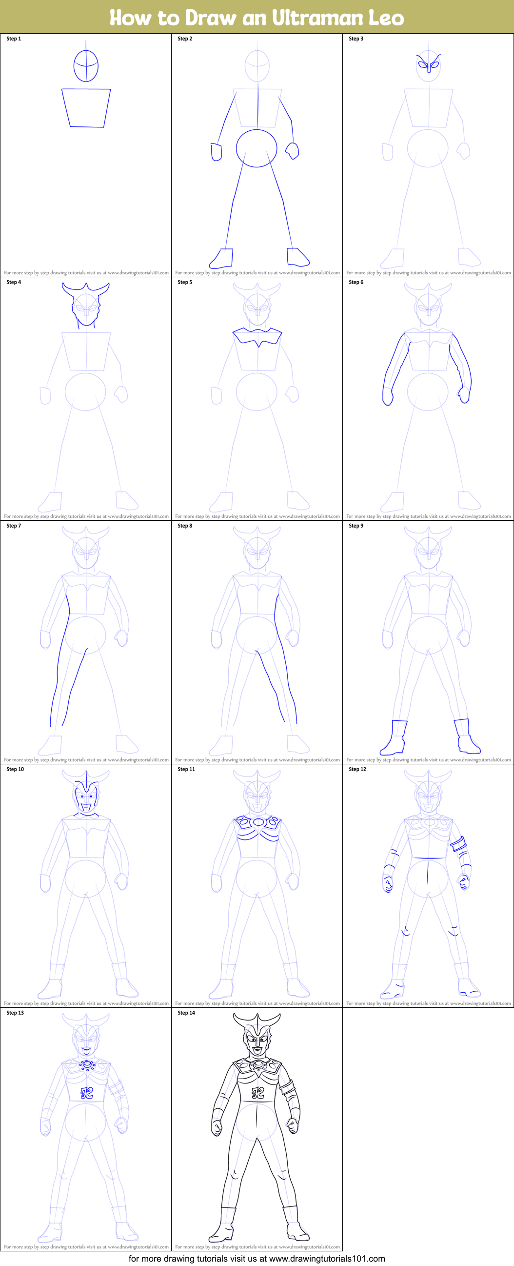 Download How to Draw an Ultraman Leo printable step by step drawing ...