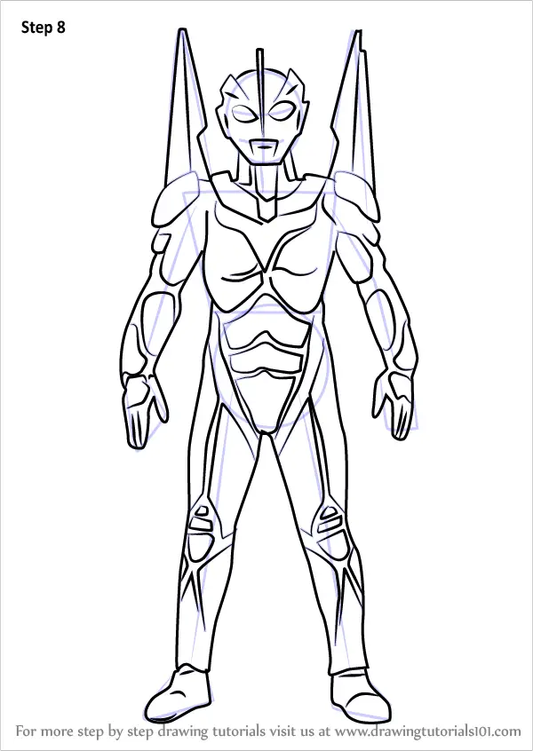 Step by Step How to Draw Ultraman Noa 