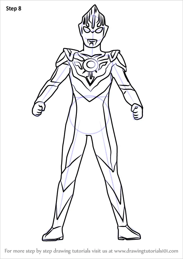 Learn How to Draw Ultraman Orb (Ultraman) Step by Step : Drawing Tutorials