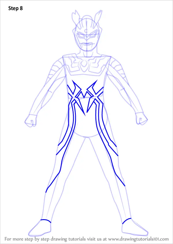 step by step how to draw ultraman zero drawingtutorials101 com