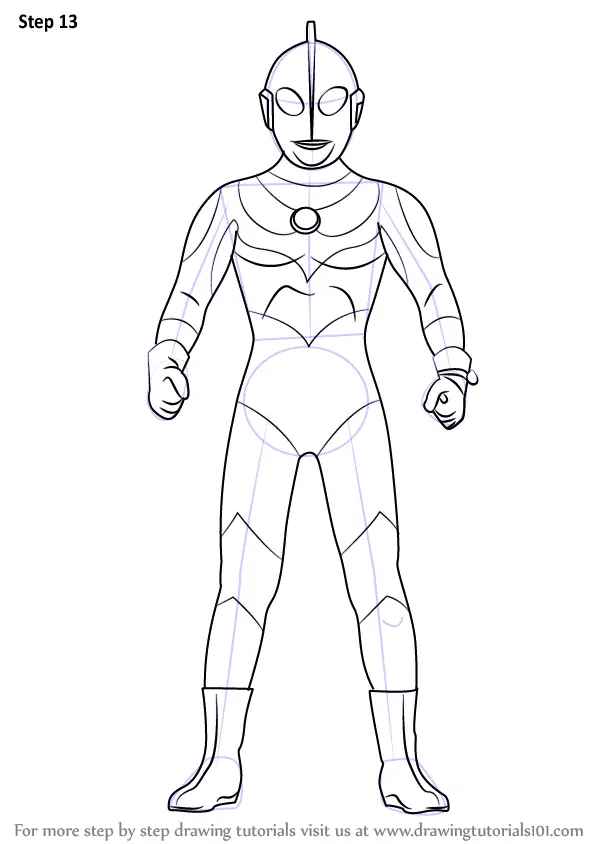 Step by Step How to Draw an Ultraman : 