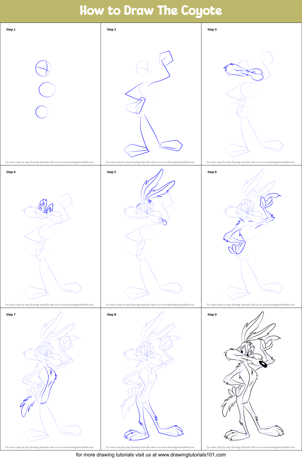 How To Draw Wile E Coyote Printable Step By Step Draw vrogue.co