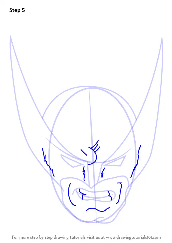 Learn How To Draw Wolverine Head Wolverine Step By Step Drawing