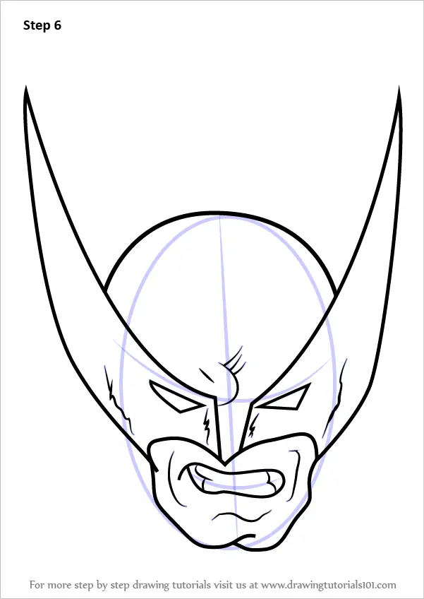 Learn How to Draw Wolverine Head (Wolverine) Step by Step : Drawing