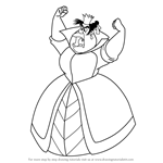 How to Draw Queen of Hearts from Alice in Wonderland