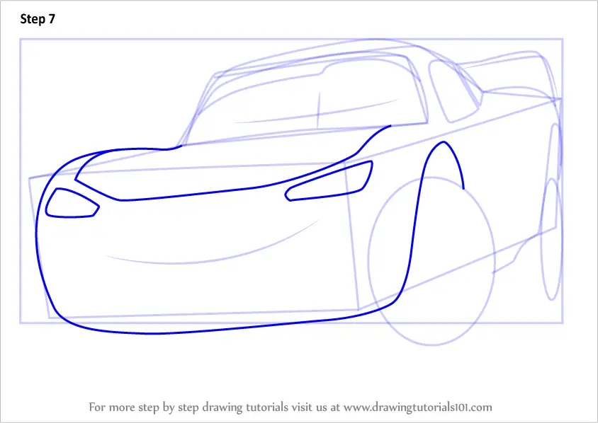 Learn How to Draw Lightning McQueen from Cars 3 (Cars 3) Step by Step
