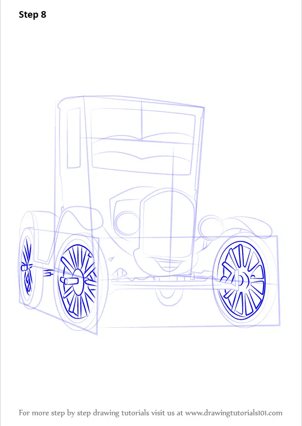 Step by Step How to Draw Lizzie from Cars 3 : DrawingTutorials101.com