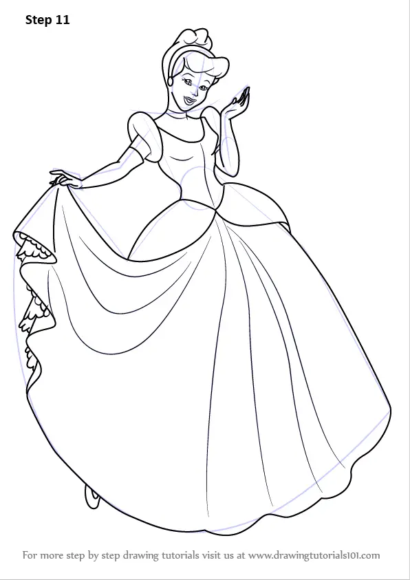 Step by Step How to Draw Princess Cinderella