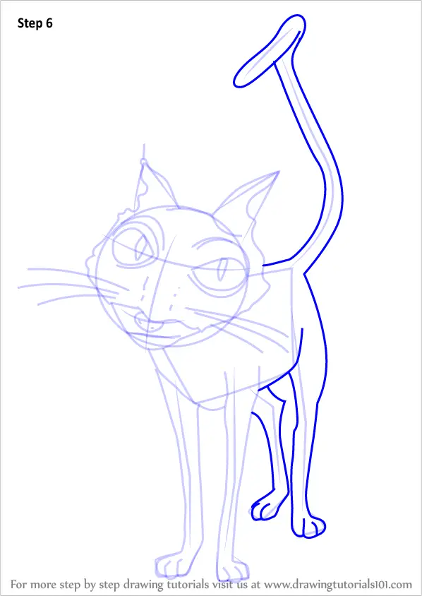 Learn How to Draw Cat from Coraline (Coraline) Step by Step Drawing