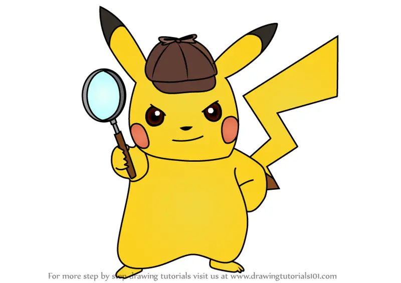 Learn How to Draw Detective Pikachu from Detective Pikachu (Detective