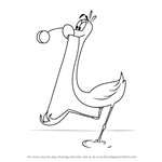 How to Draw Yo Yo Flamingo from Fantasia