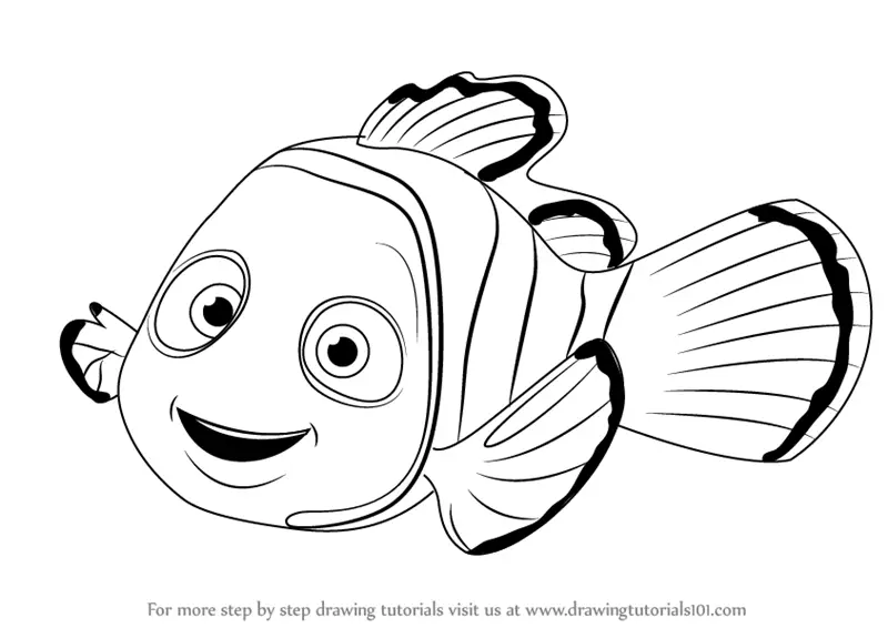Step by Step How to Draw Nemo from Finding Nemo