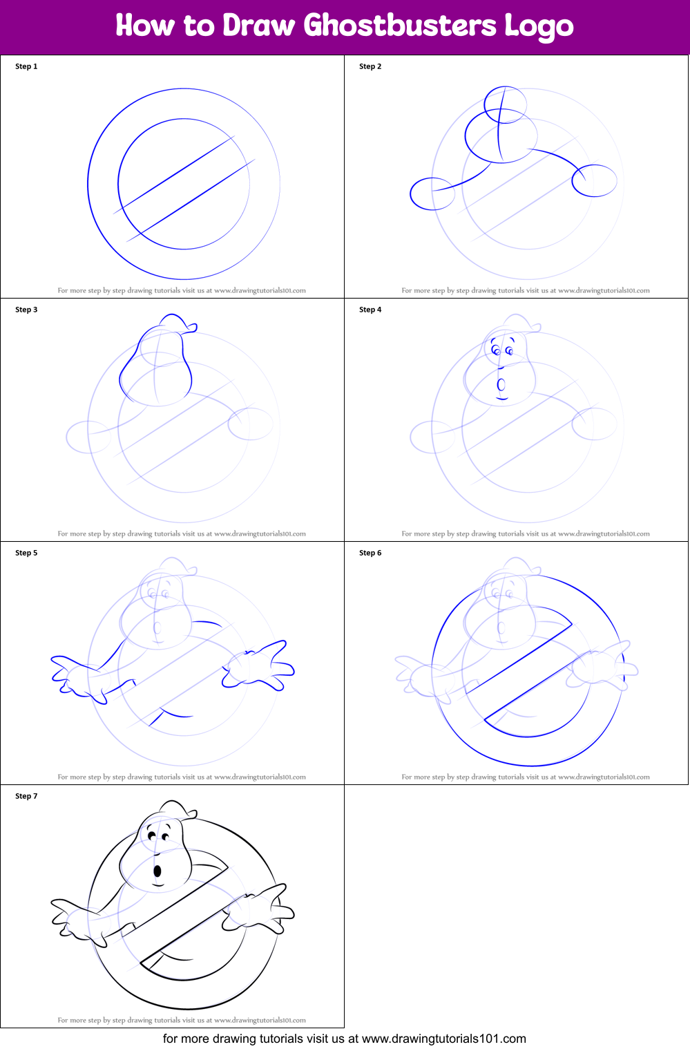 How to Draw Ghostbusters Logo (Ghostbusters) Step by Step