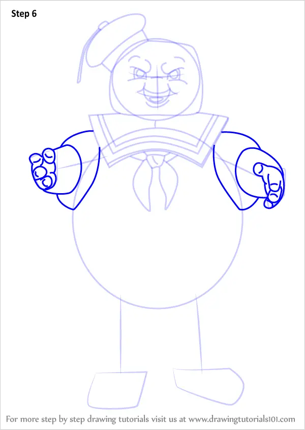 Step by Step How to Draw Stay Puft Marshmallow Man from Ghostbusters