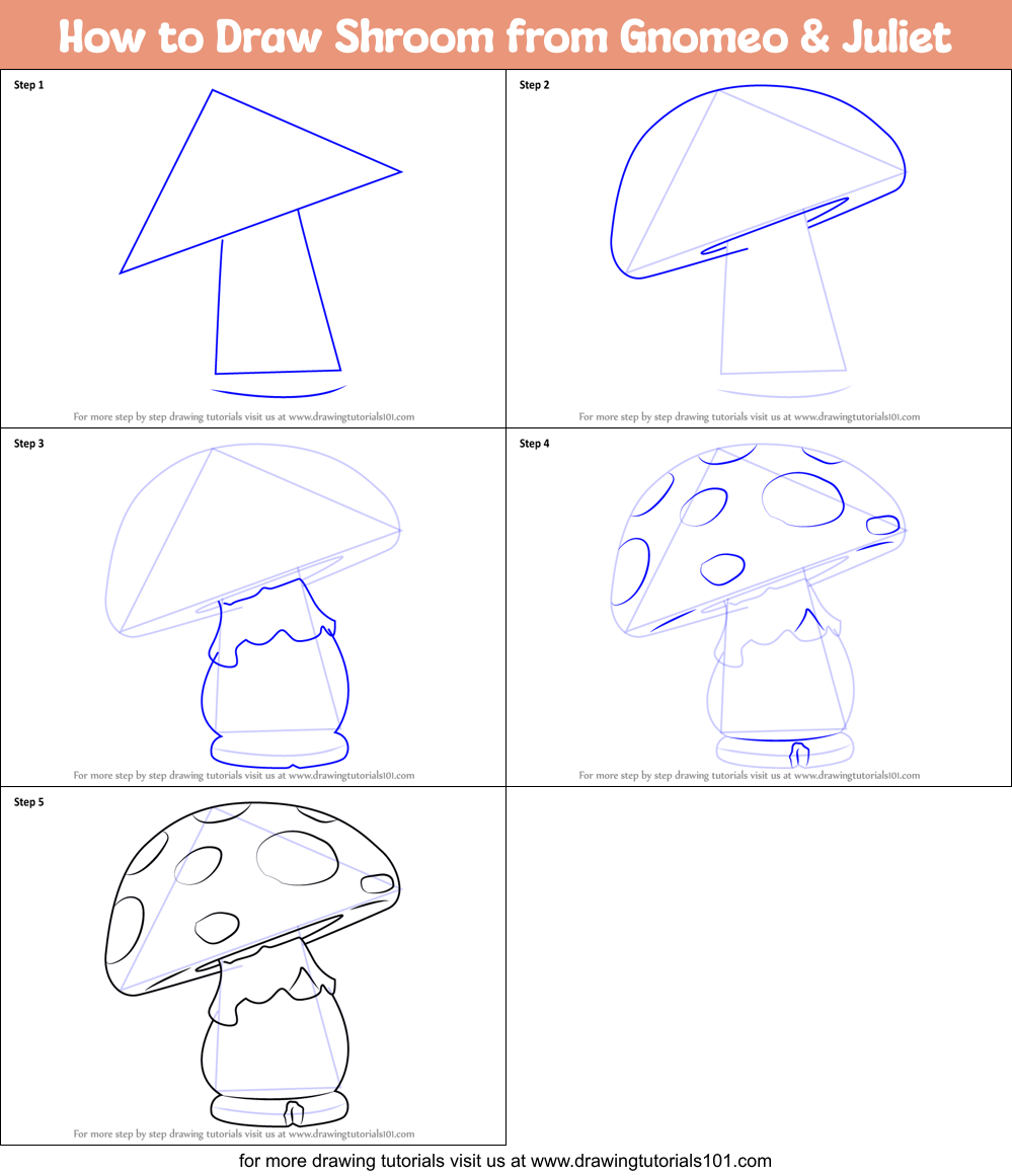 How to Draw Shroom from Gnomeo & Juliet printable step by step drawing ...