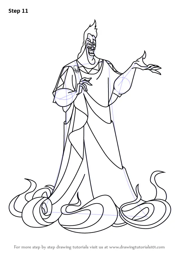 Step by Step How to Draw Hades from Hercules : DrawingTutorials101.com
