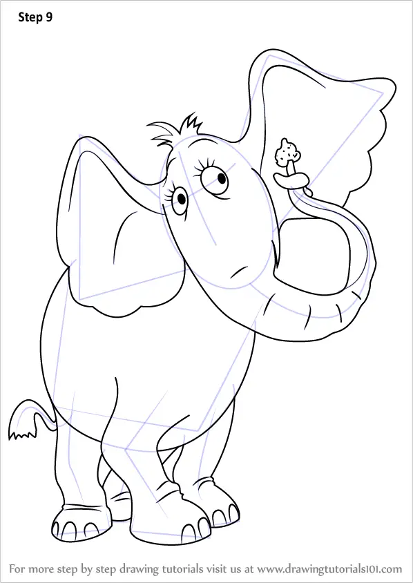 Step by Step How to Draw Horton the Elephant from Horton Hears a Who