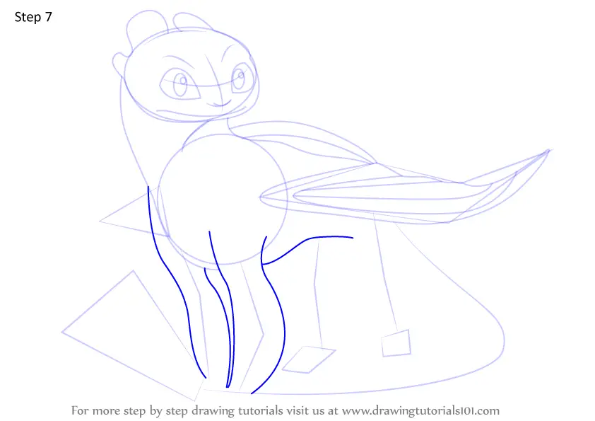 Step by Step How to Draw Light Fury from How To Train Your Dragon 3