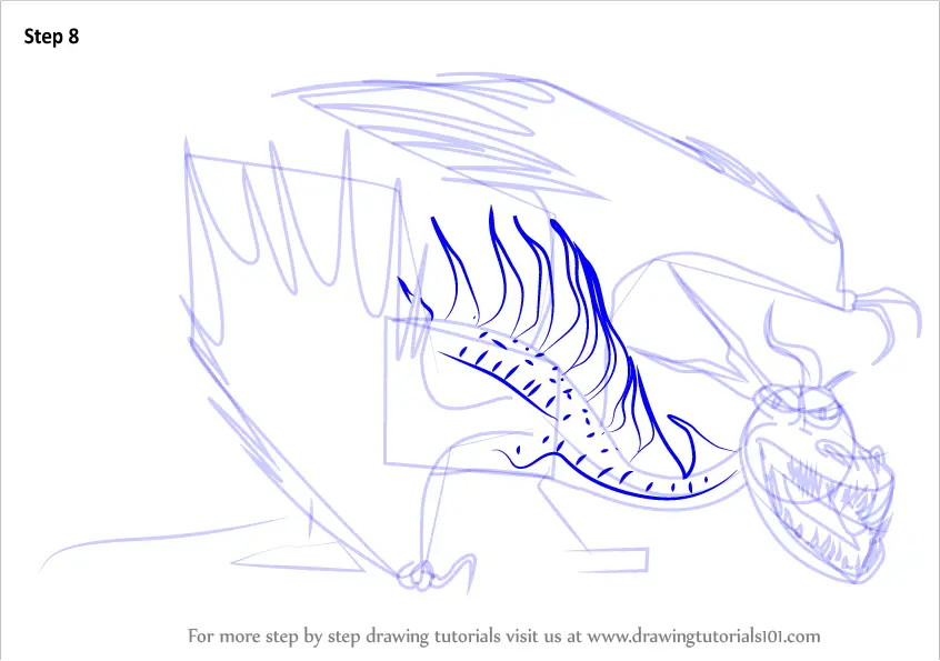 Step by Step How to Draw Hookfang from How to Train Your ...