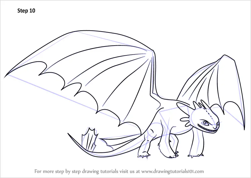 Learn How to Draw Night Fury from How to Train Your Dragon (How to