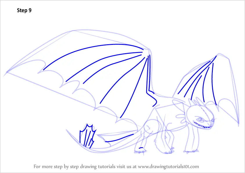 Learn How to Draw Night Fury from How to Train Your Dragon (How to