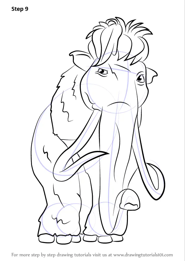 Learn How to Draw Ellie from Ice Age (Ice Age) Step by Step : Drawing