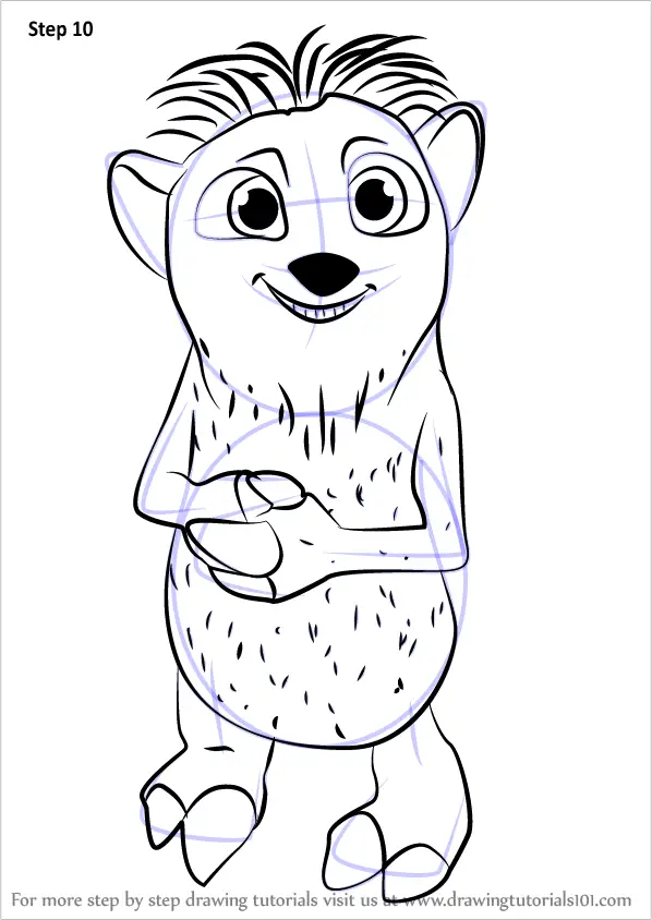 How to Draw Louis from Ice Age printable step by step drawing