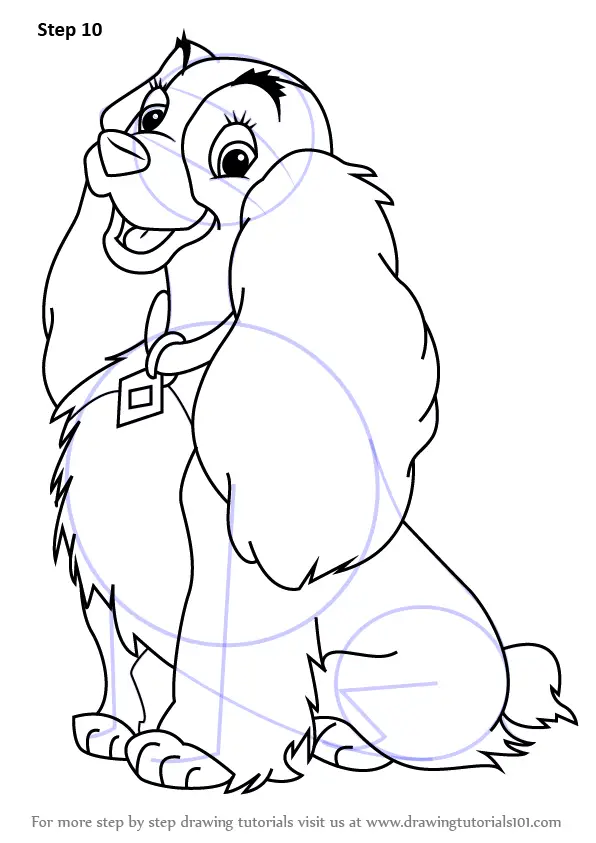 Learn How to Draw Lady from Lady and the Tramp (Lady and the Tramp