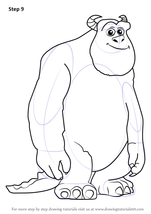 How to Draw Sulley from Monsters Inc. with Easy Step by Step Drawing  Tutorial - How to Draw Step by Step Drawing Tutorials