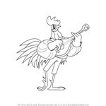 How to Draw Alan-a-Dale the Rooster from Robin Hood