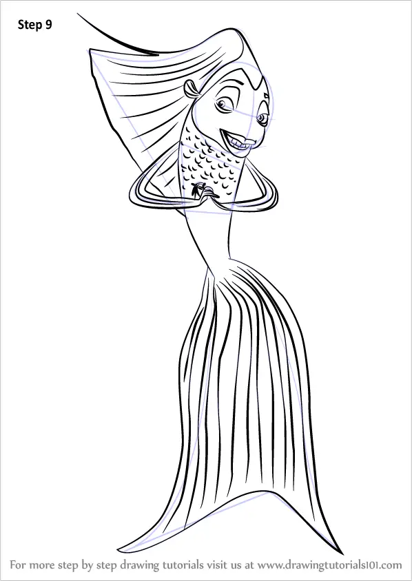 angie coloring page online shark tale