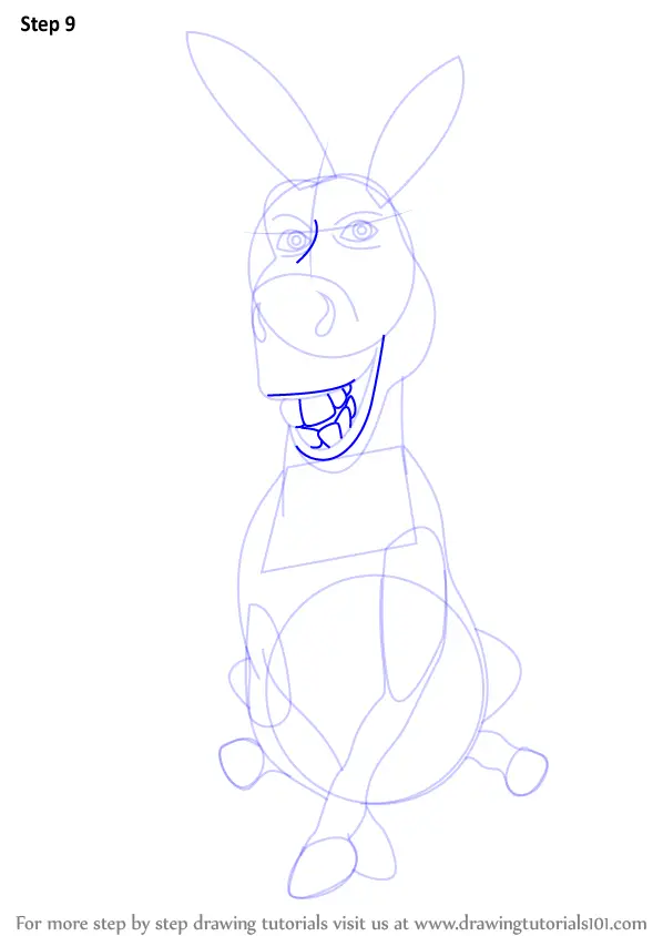 Learn How to Draw Donkey from Shrek (Shrek) Step by Step Drawing