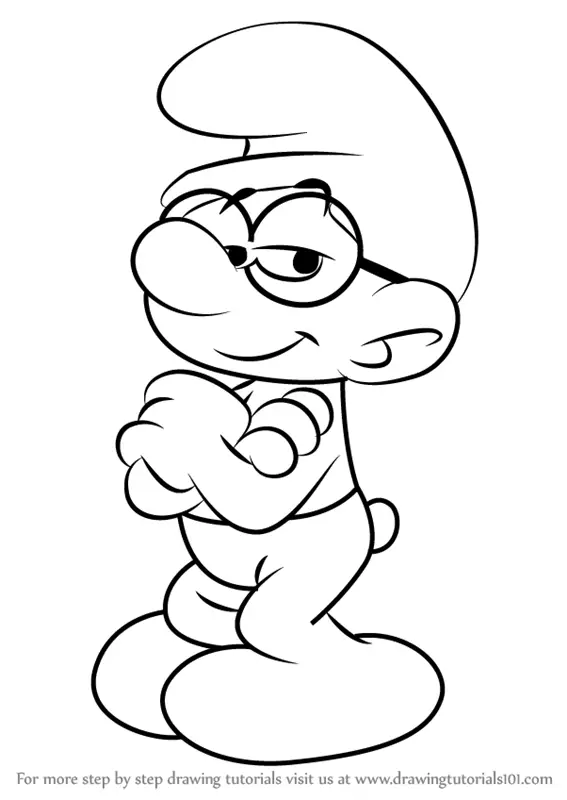 Learn How to Draw Brainy Smurf from Smurfs The Lost Village (Smurfs