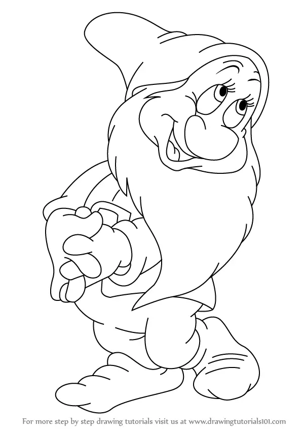 Learn How to Draw Bashful Dwarf from Snow White and the Seven Dwarfs ...