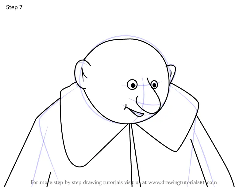 Learn How to Draw Uncle Fester from The Addams Family (The Addams Family) Step by Step Drawing