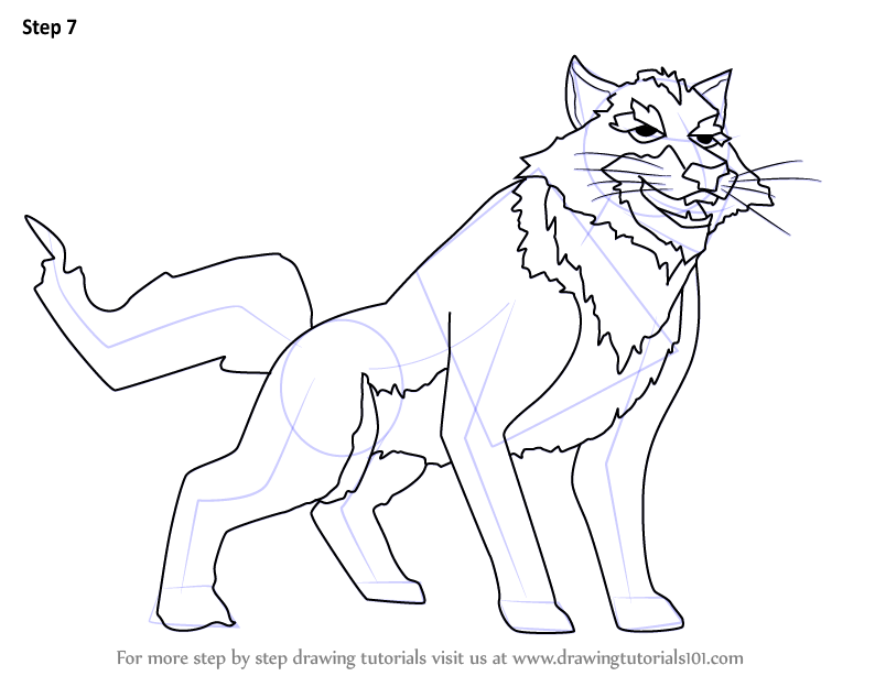 Step By Step How To Draw Aragh The Wolf From The Flight Of Dragons 