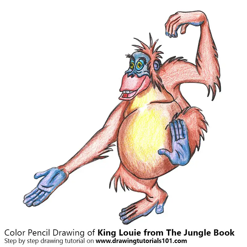 King Louie from The Jungle Book Color Pencil Drawing