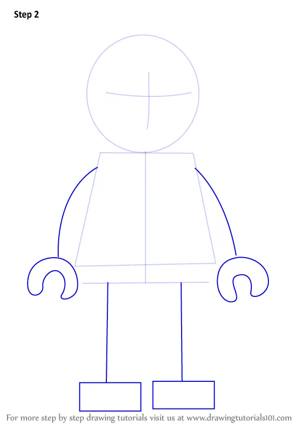 how to draw a lego figure