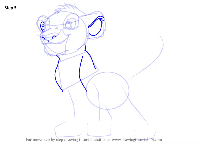 Learn How to Draw Baby Simba from The Lion King (The Lion King) Step by ...