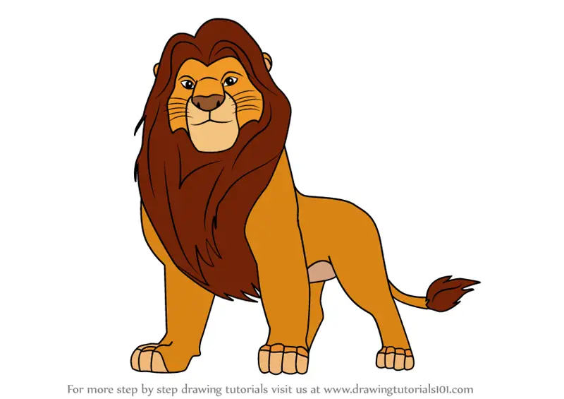 Learn How to Draw Mufasa from The Lion King (The Lion King) Step by ...