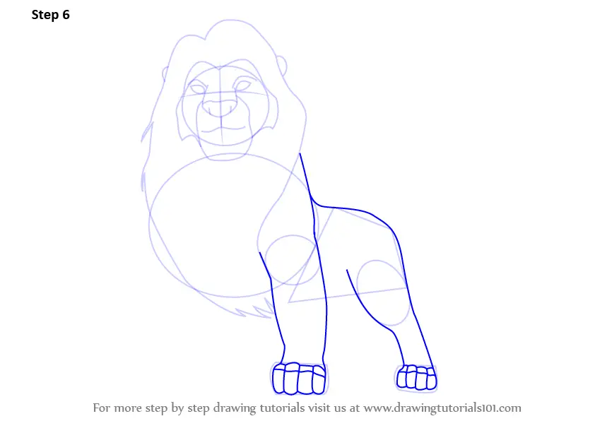 How To Draw Mufasa From The Lion King The Lion King Step By Step